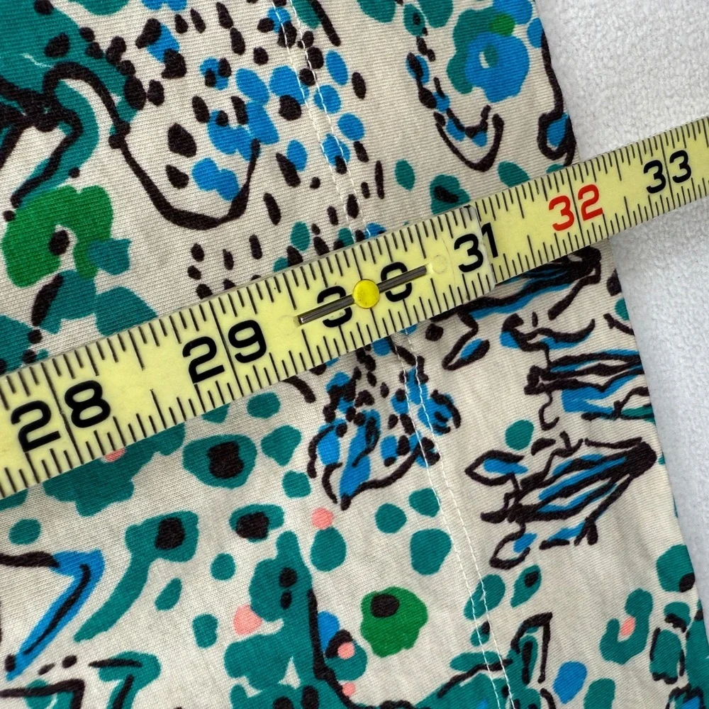 Lilly Pulitzer Women's M Medium Shift Dress Green Blue Long Sleeve Pima Cotton - Picture 5 of 5